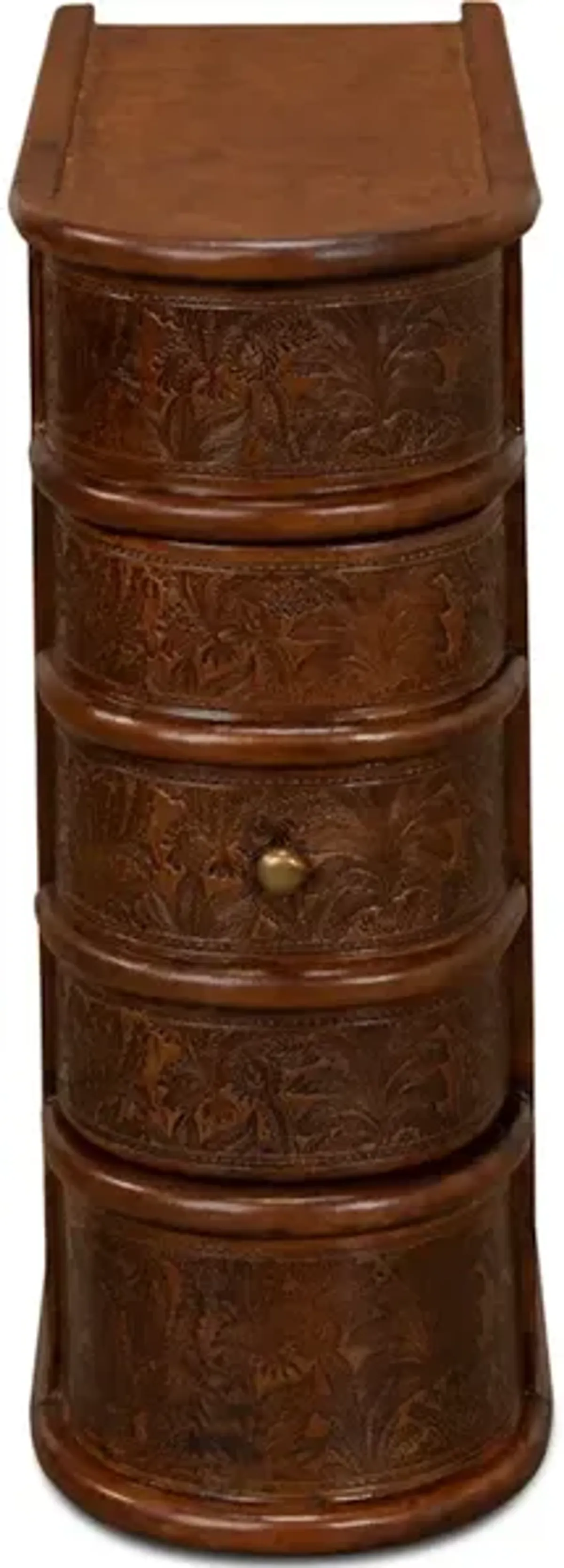 Barnes Leather Book Side Table