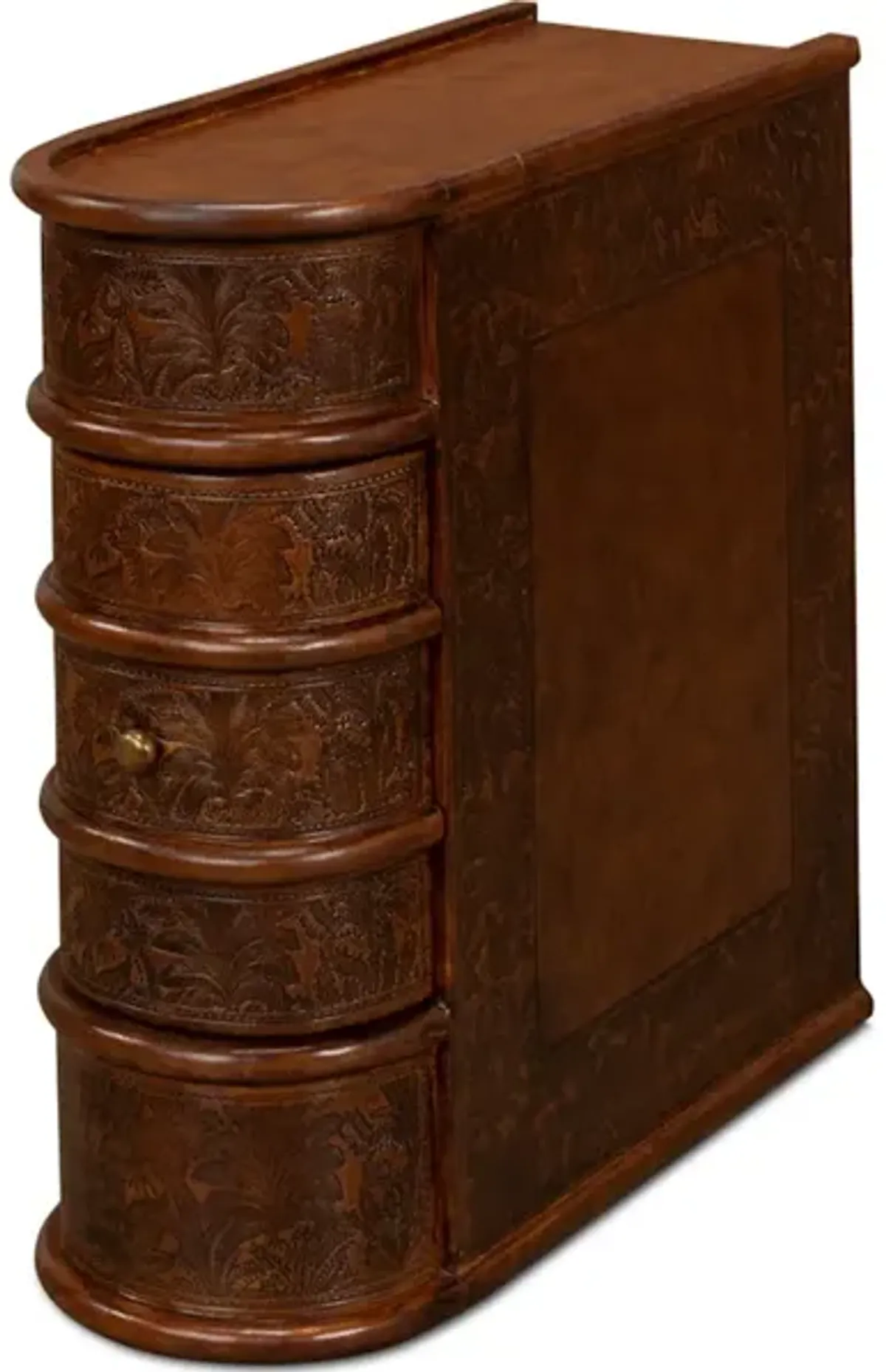 Barnes Leather Book Side Table