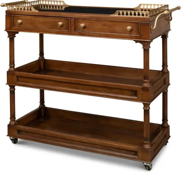 Capital Serving Cart Fruitwood Finish