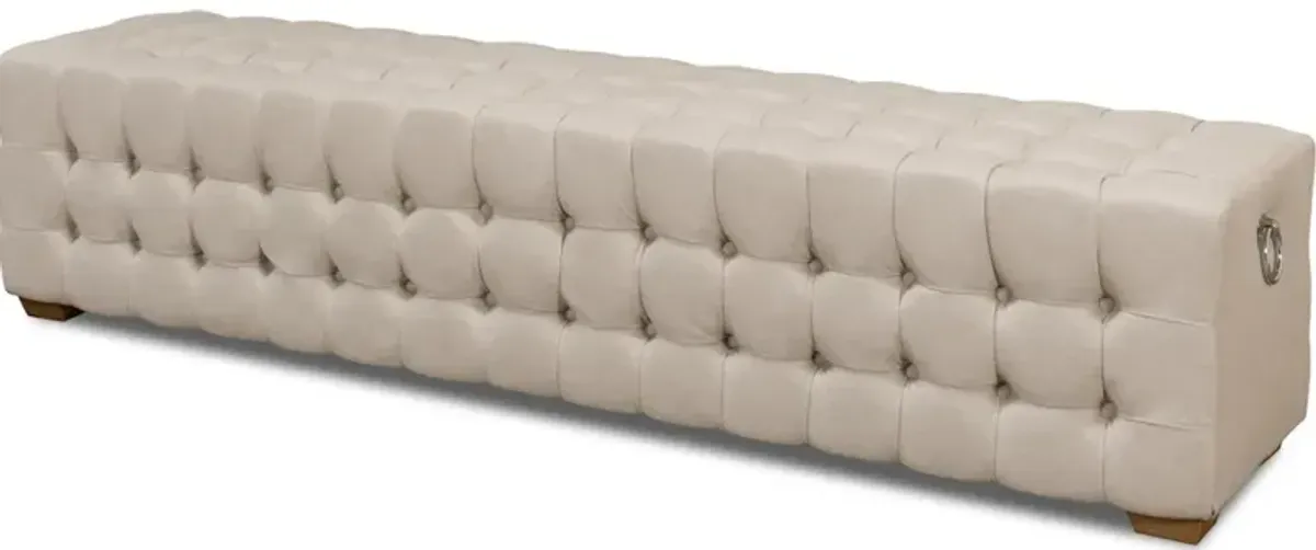 Beam Bench Tufted Beige Linen