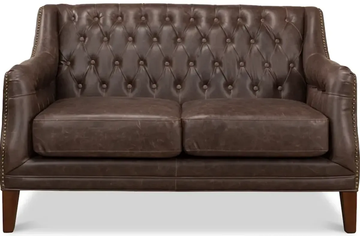 Brooks Leather Tufted 2 Seat Sofa