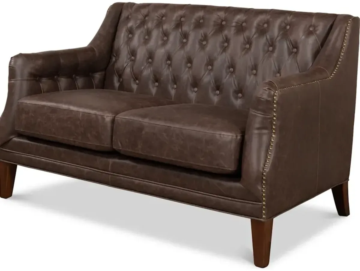 Brooks Leather Tufted 2 Seat Sofa