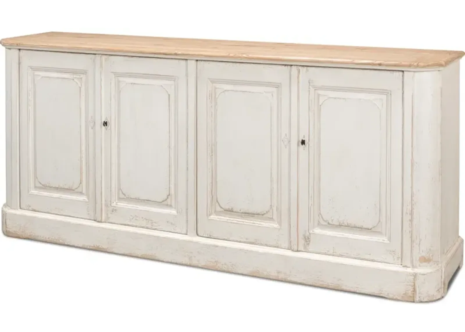 Antique Whitewash Sideboard 4 Door