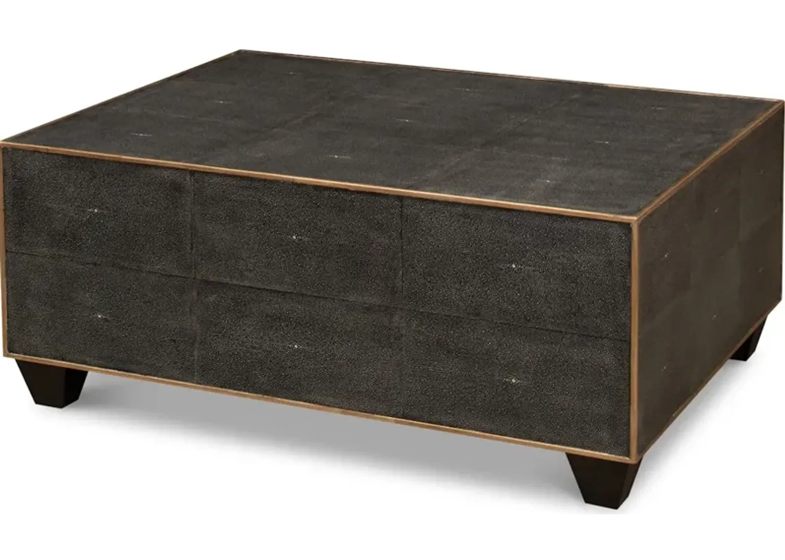 *Grey Leather Shagreen Cocktail Table