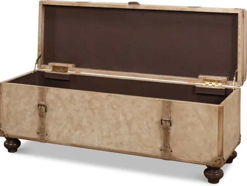 Leather Trunk/Bench Pearl Leather