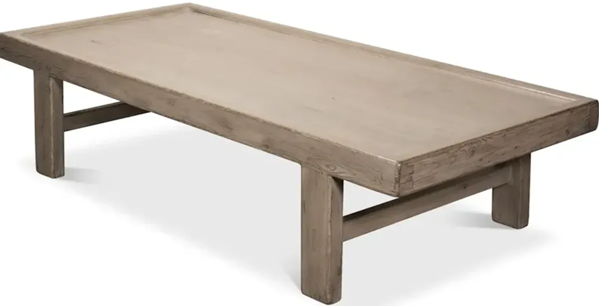 Large Wood Panel Coffee Table French Grey