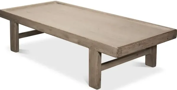 Large Wood Panel Coffee Table French Grey