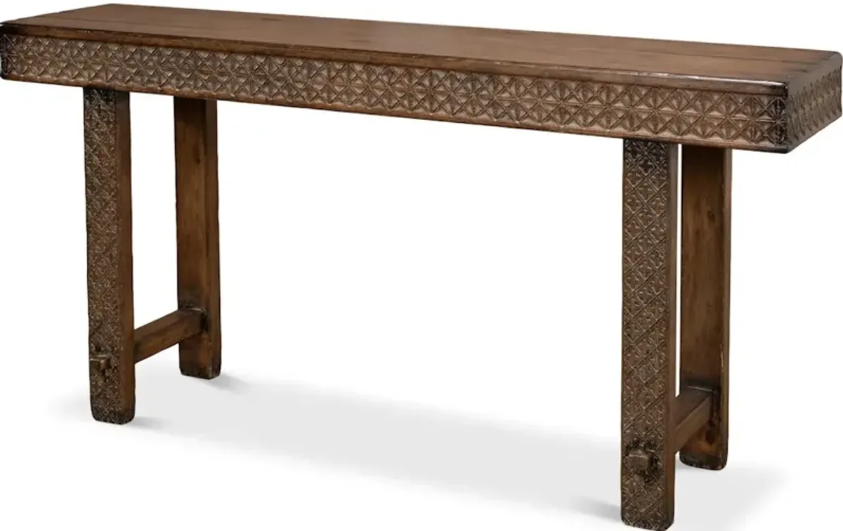 Honeycomb & Cross Console Table