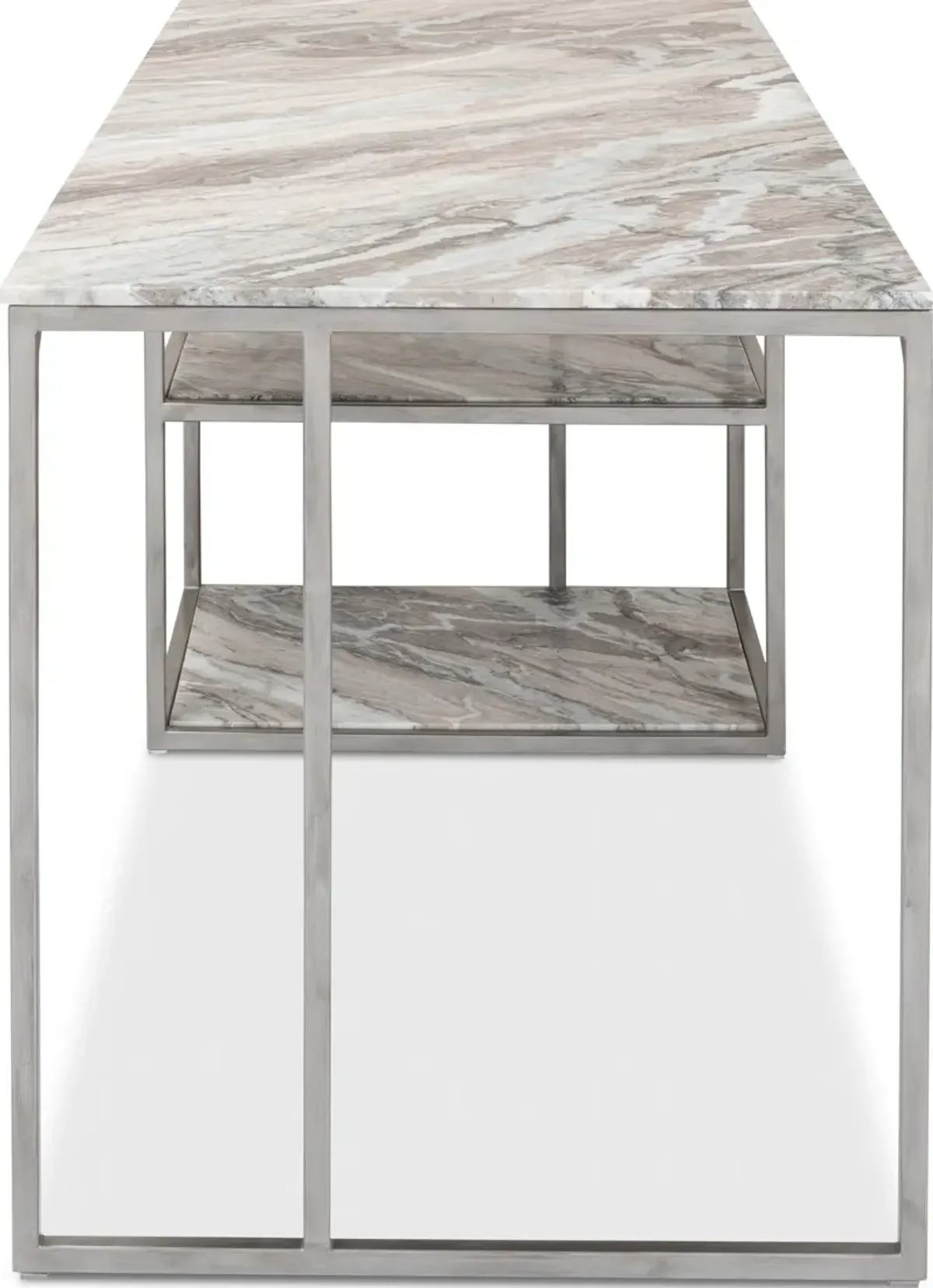 Open Desk With Shelves Marble Top