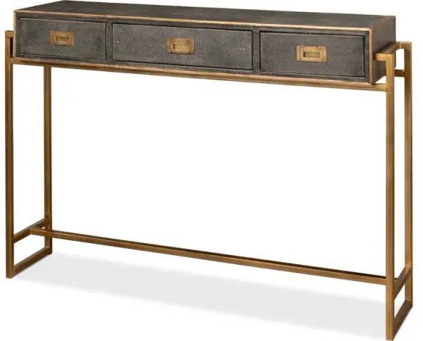 Shagreen Gold & Gray Console