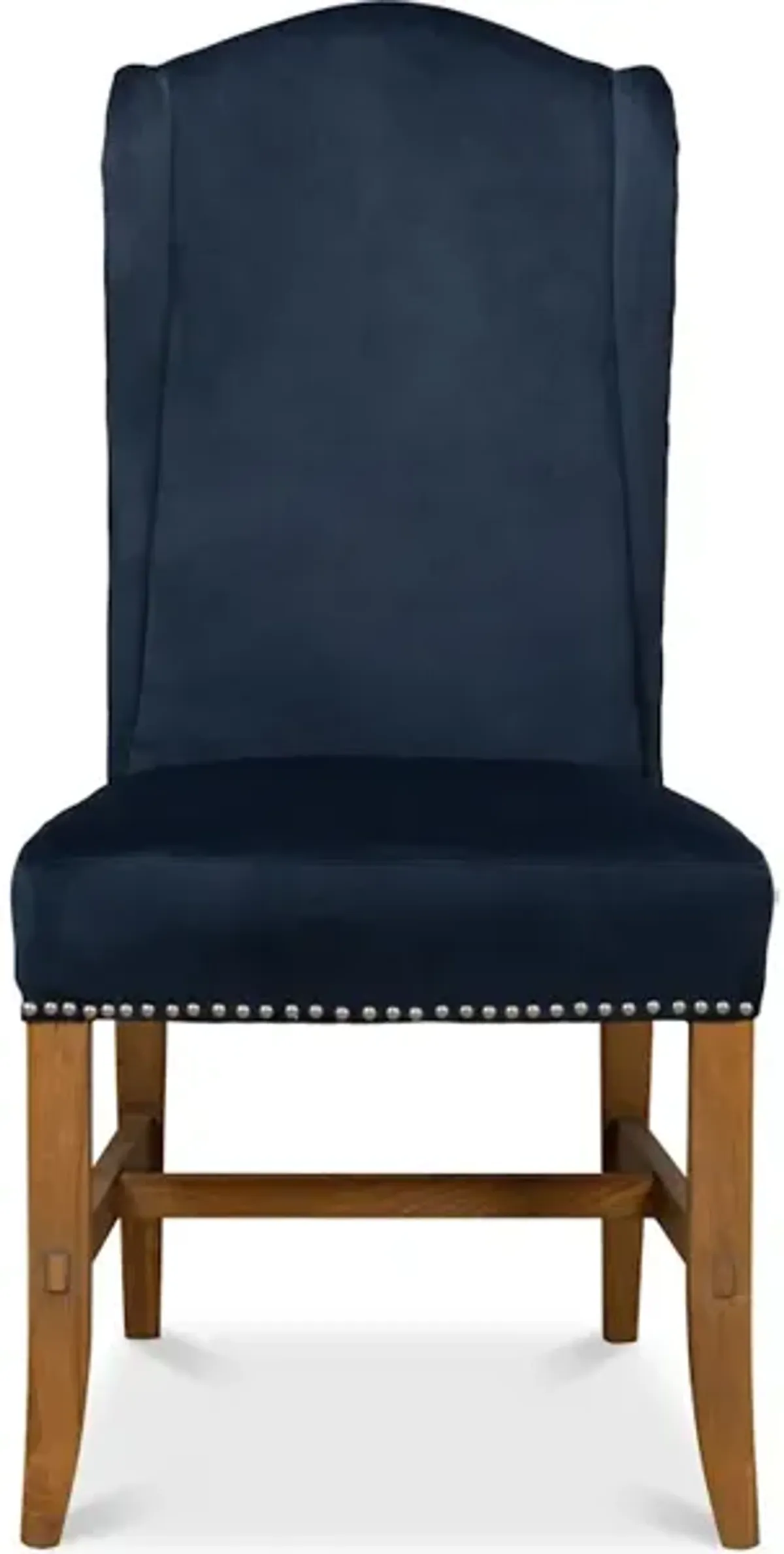 High Back Dining Chair Blue Velvet