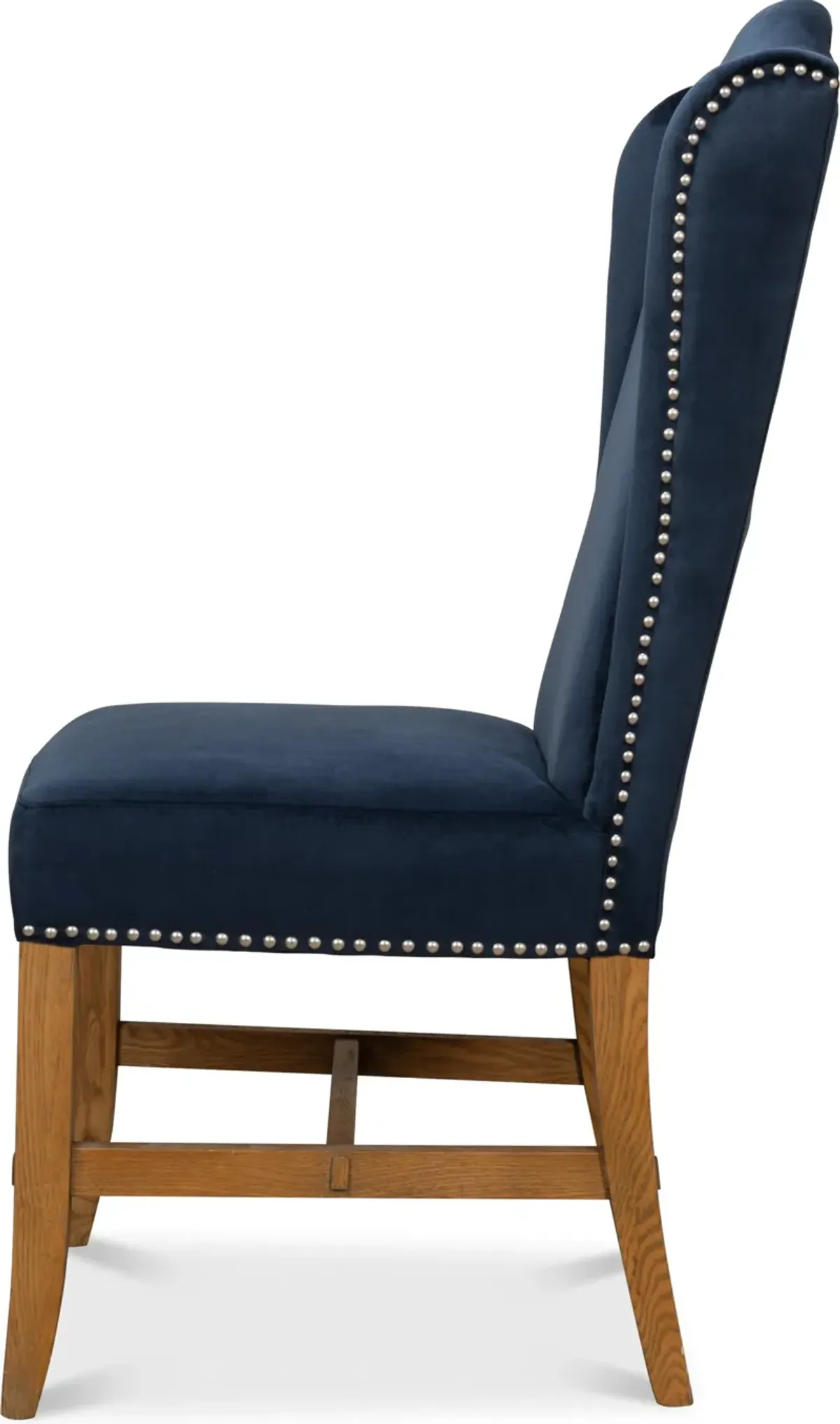 High Back Dining Chair Blue Velvet