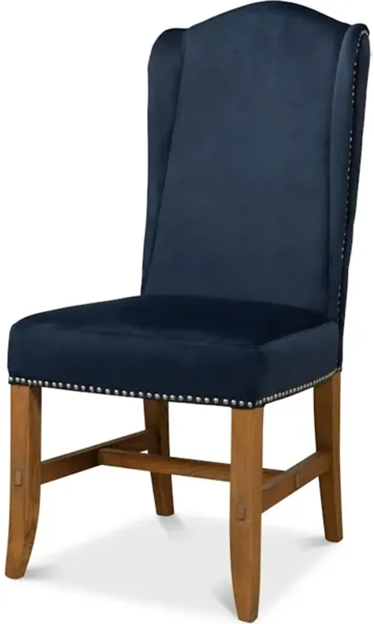 High Back Dining Chair Blue Velvet