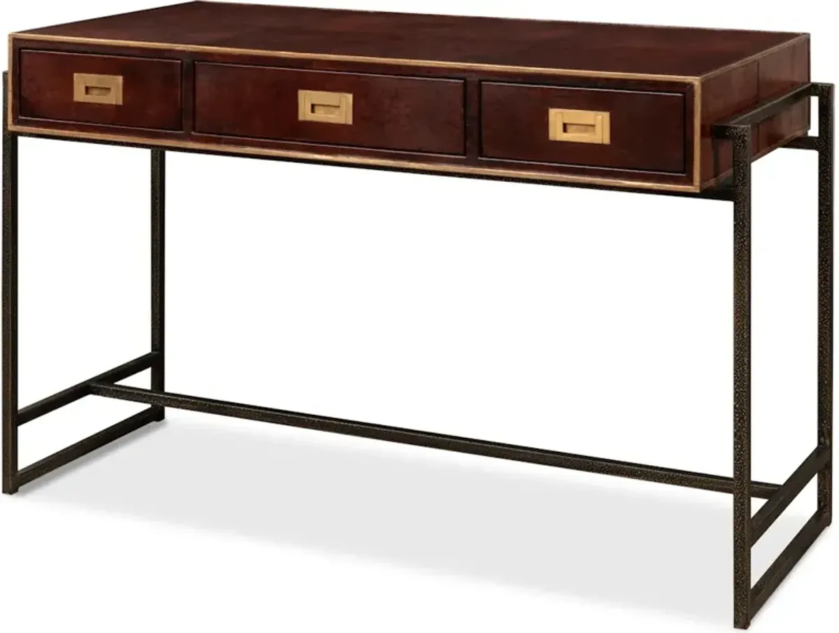 Old Brown Leather Desk