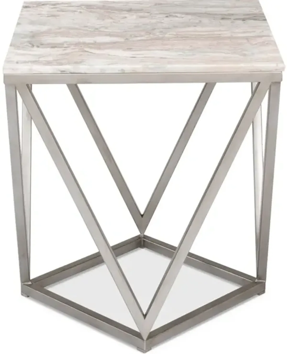 Trapezoid Side Table Marble Top