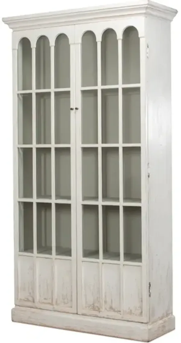 Glass Bookcase Whitewash
