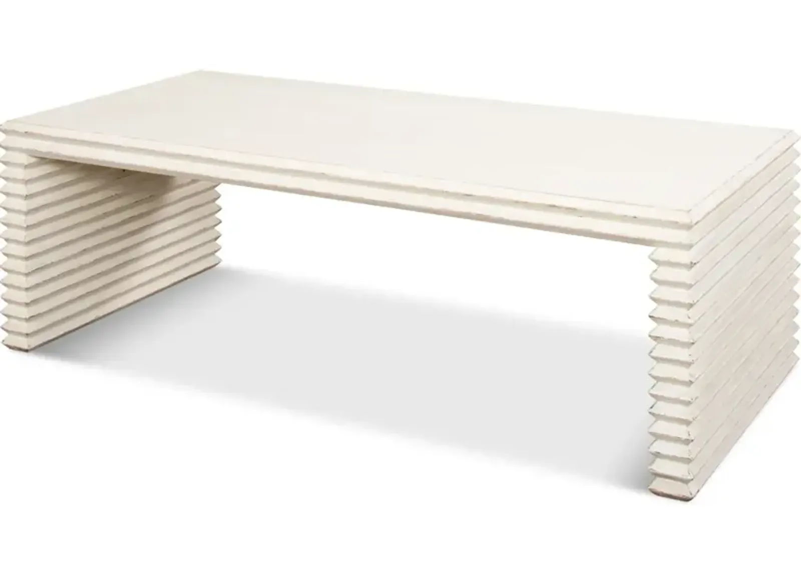 Stacked Cocktail Table Antique White