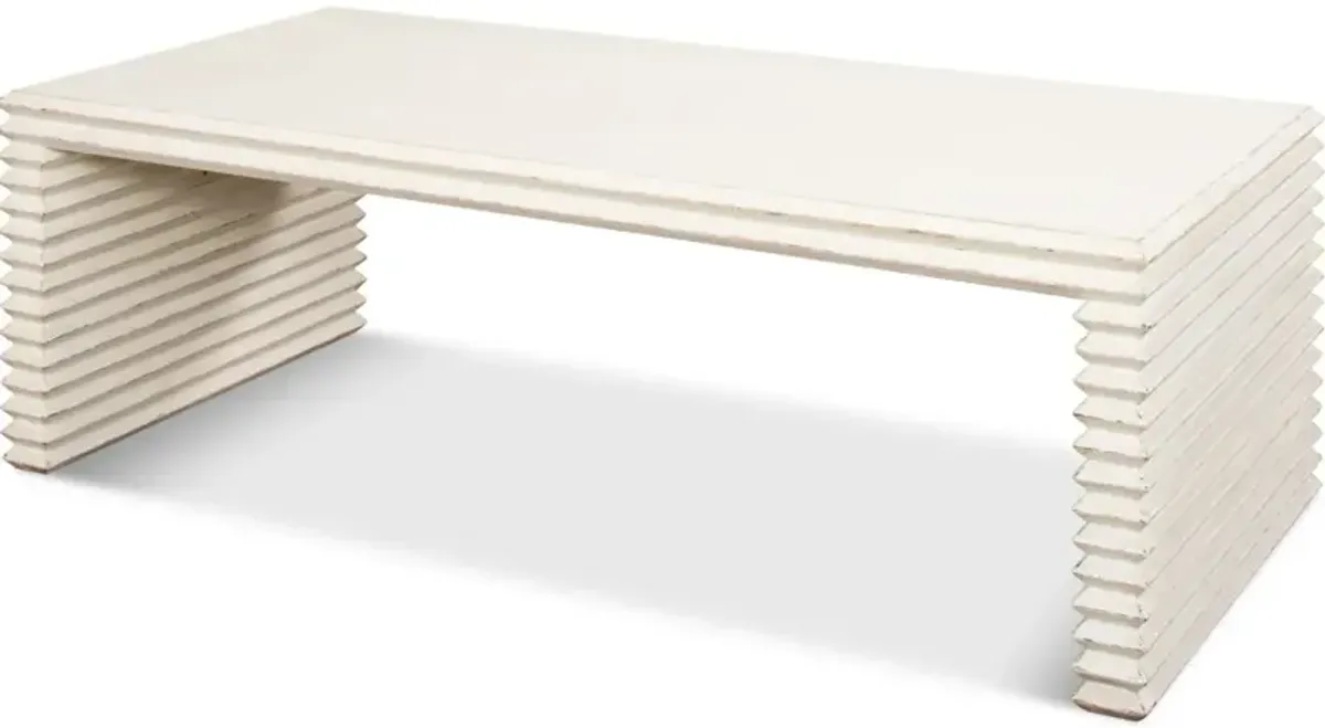 Stacked Cocktail Table Antique White