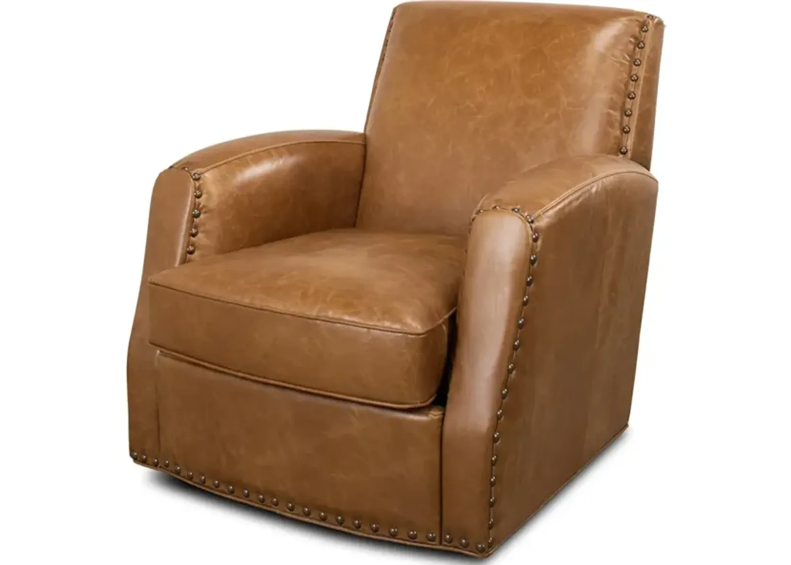 Taft Leather Swivel Chair Cuba Brown