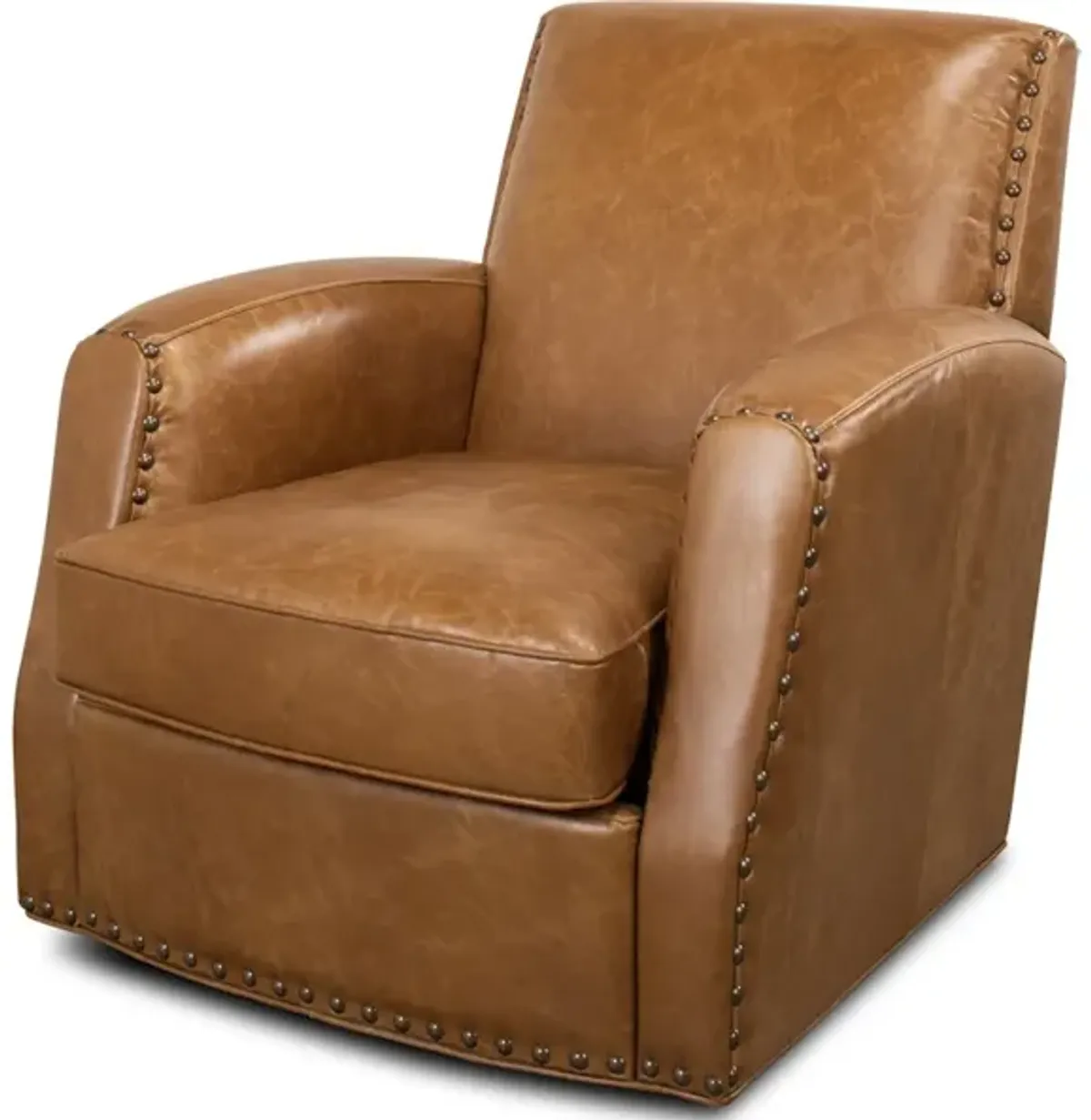 Taft Leather Swivel Chair Cuba Brown