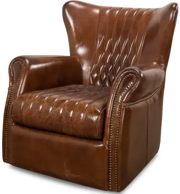 Bugatti Leather Swivel Chair