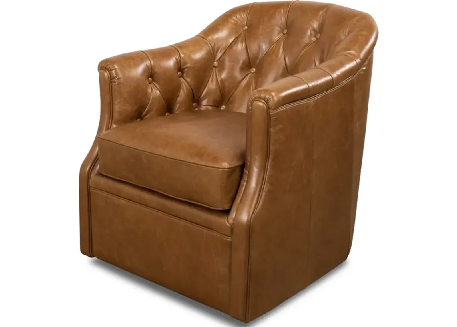 Coolidge Leather Swivel Chair Cuba Brn