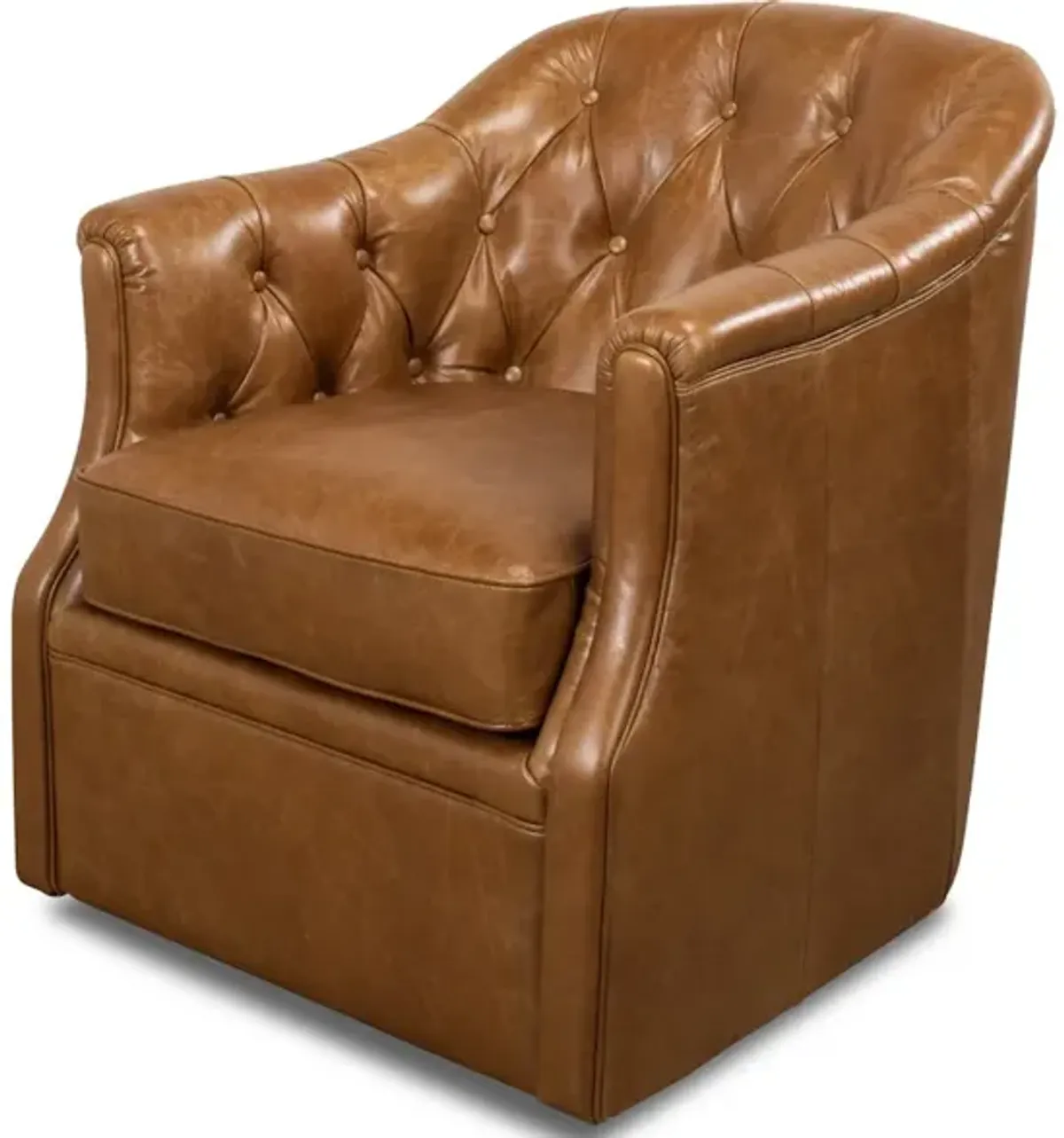 Coolidge Leather Swivel Chair Cuba Brn