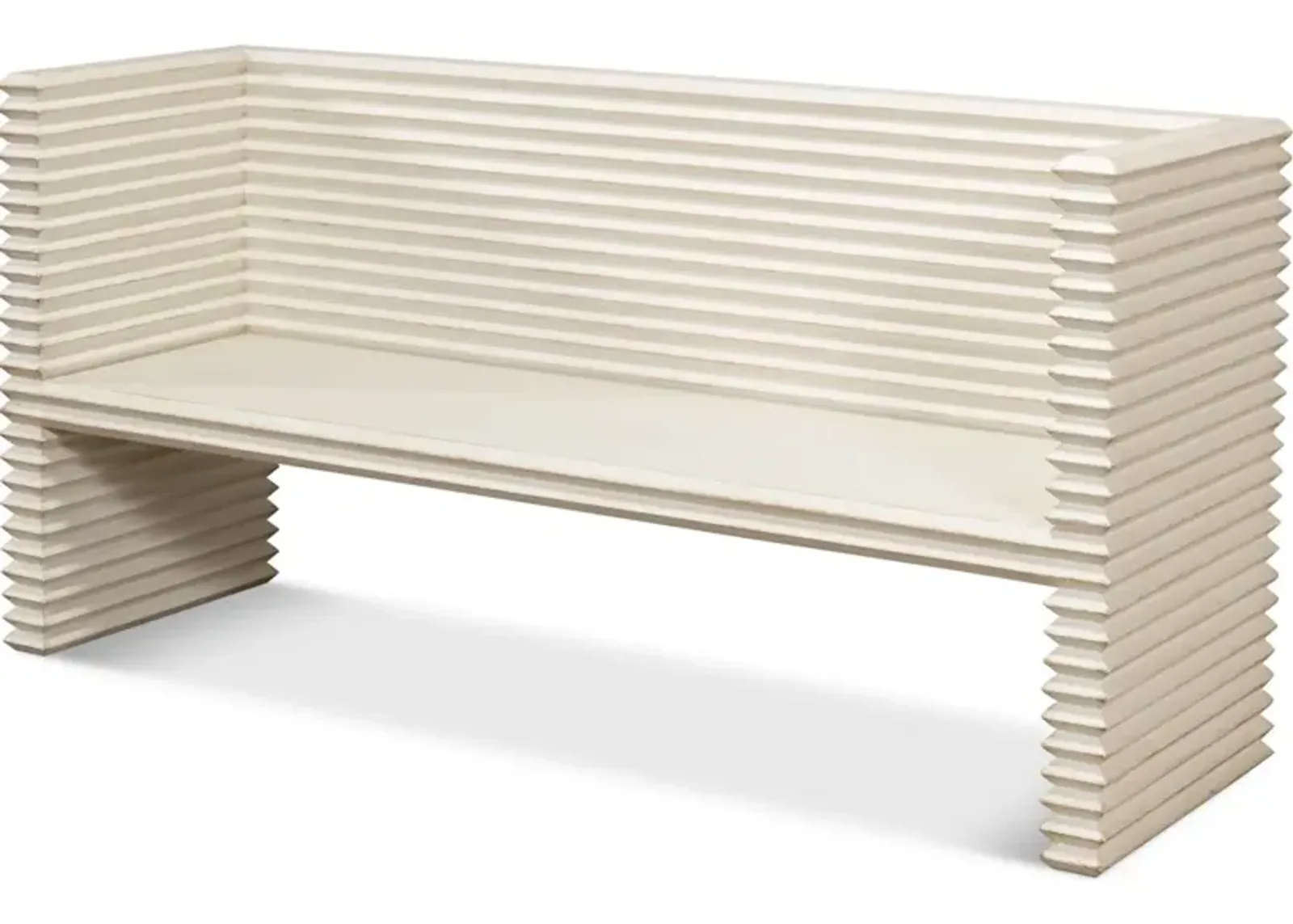 Stacked Bench Antique White