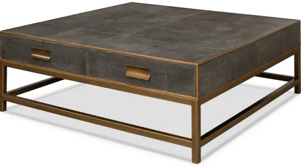 Shagreen Square Coffee Table Ant. Grey