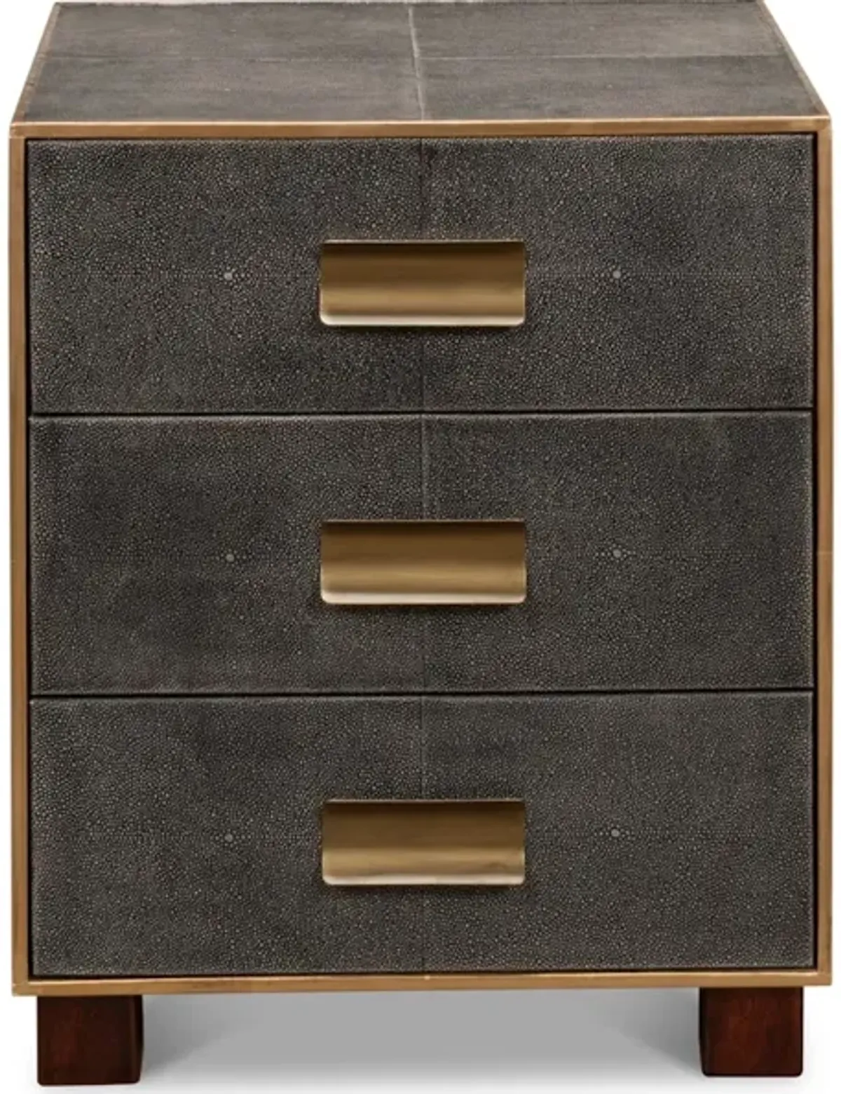 Shagreen 3 Drawer Side Table Ant. Grey
