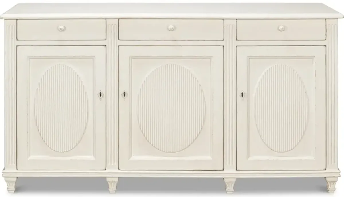 Ribbon Three Door Sideboard  Ant.White