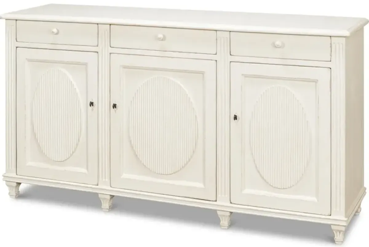 Ribbon Three Door Sideboard  Ant.White