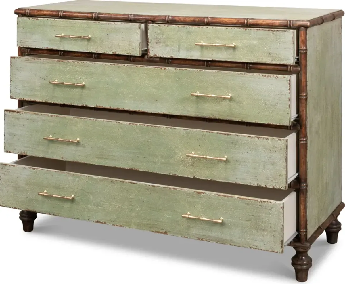 Bamboo Dresser W/Five Drawers Willow