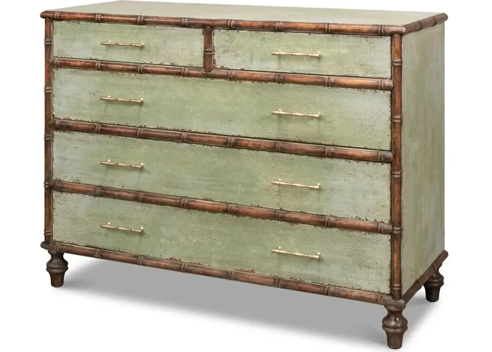 Bamboo Dresser W/Five Drawers Willow