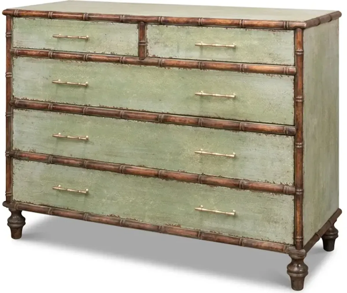 Bamboo Dresser W/Five Drawers Willow