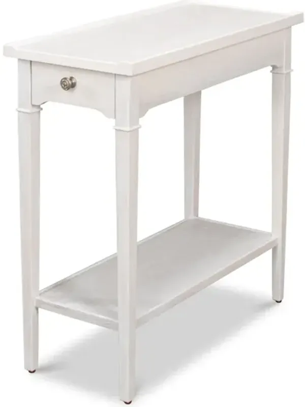 Chelsea End Table Whitewash White Finish