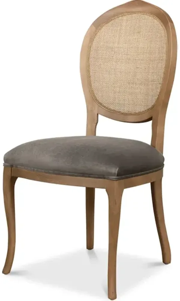 Oval Cane Back S/Chair Drftwd Charcoal