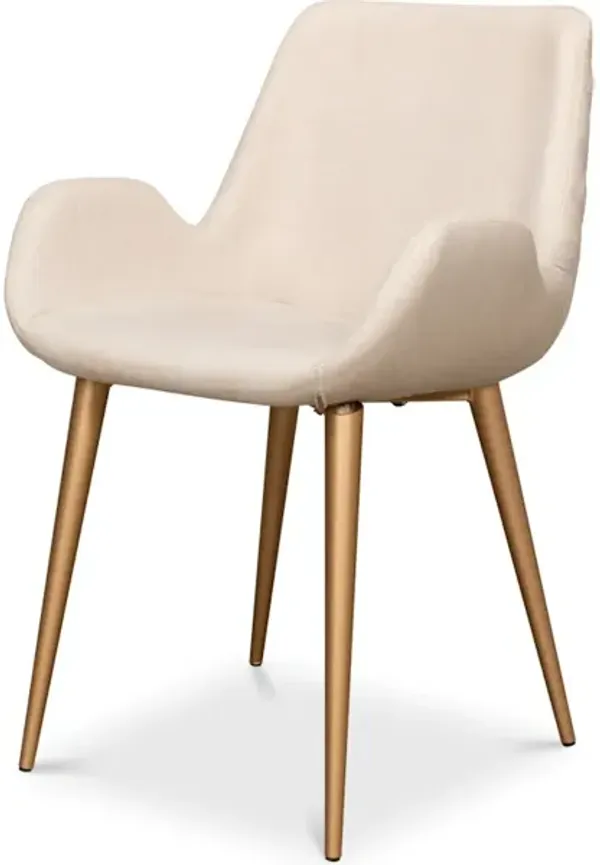 Thao Chair Gold Legs Flax Linen