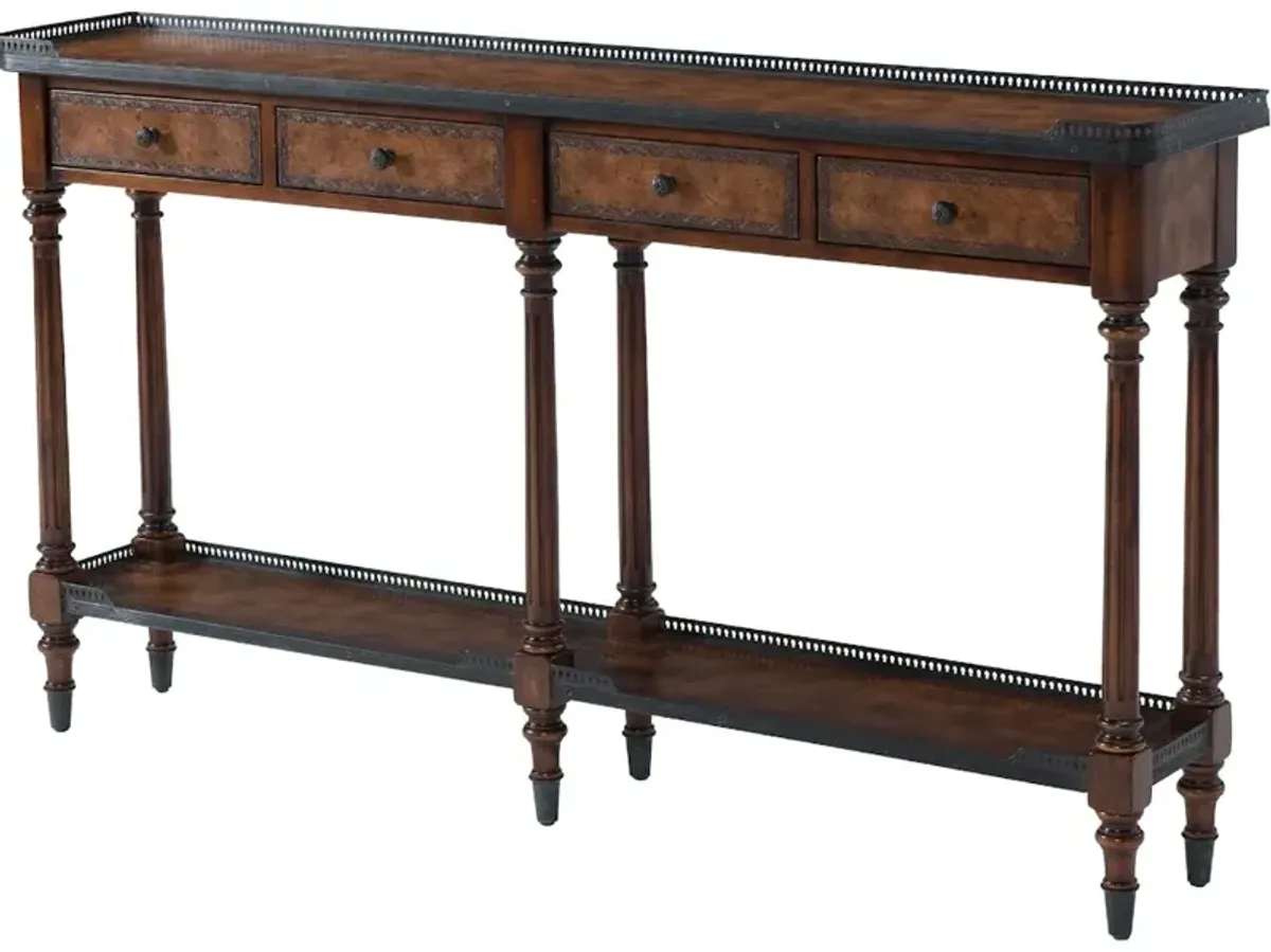 The Louis Xvi Leather Console Table