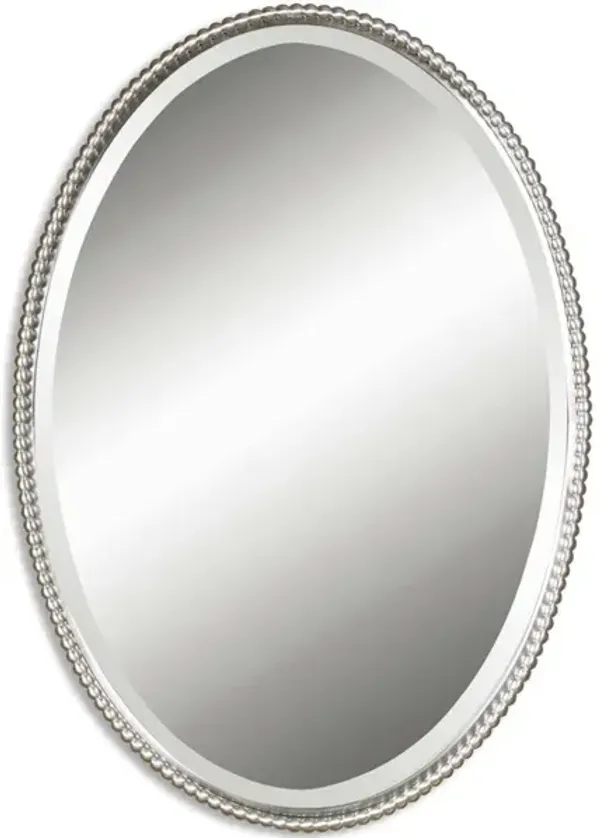 Sherise Brushed Nickel Oval Mirror