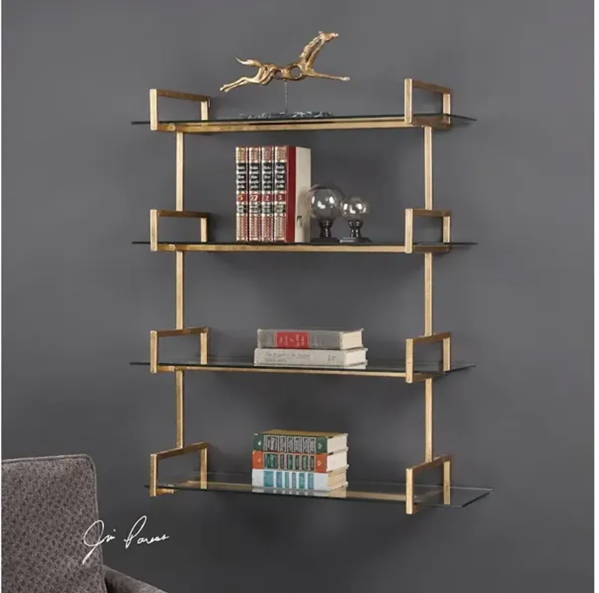 Auley Gold Wall Shelf