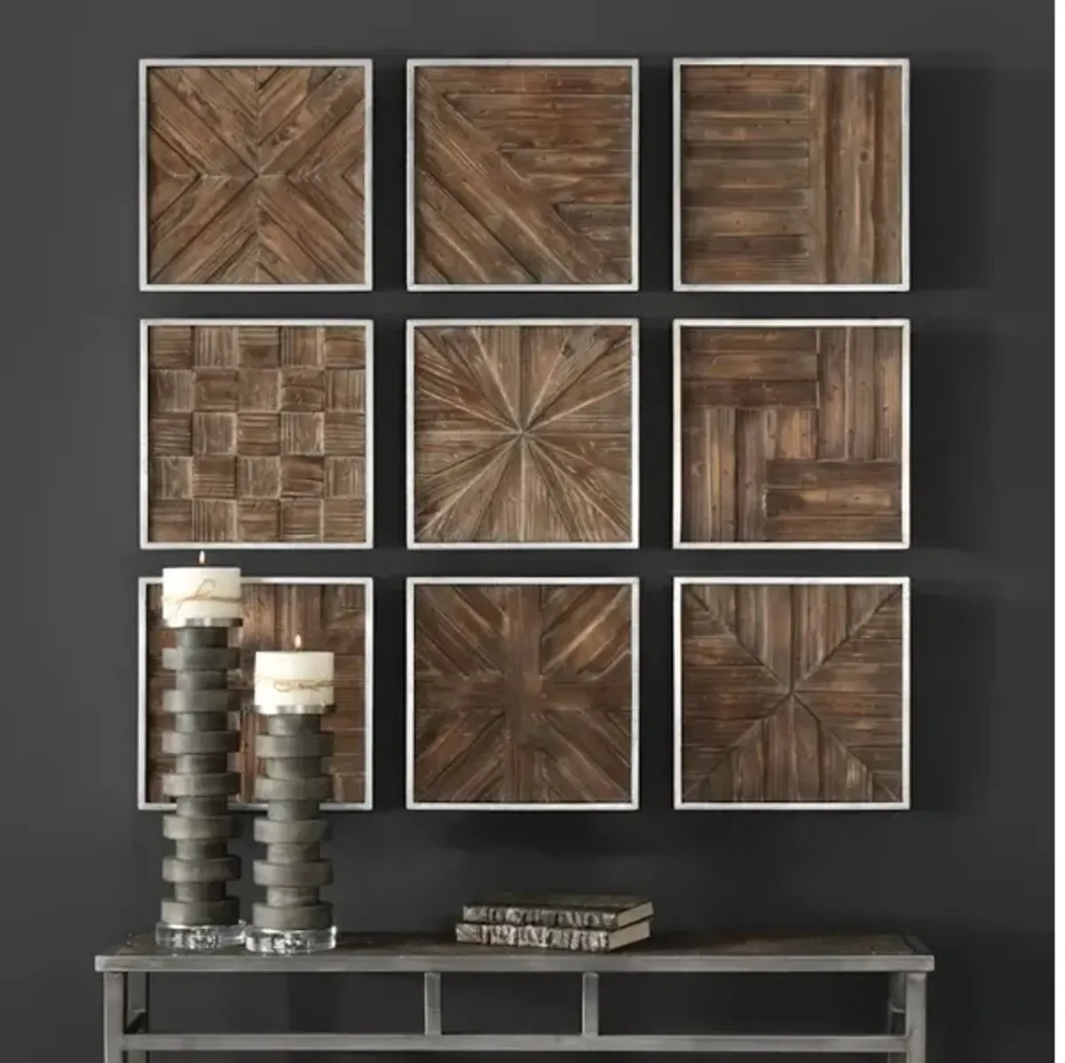 Bryndle Rustic Wooden Squares Set/9