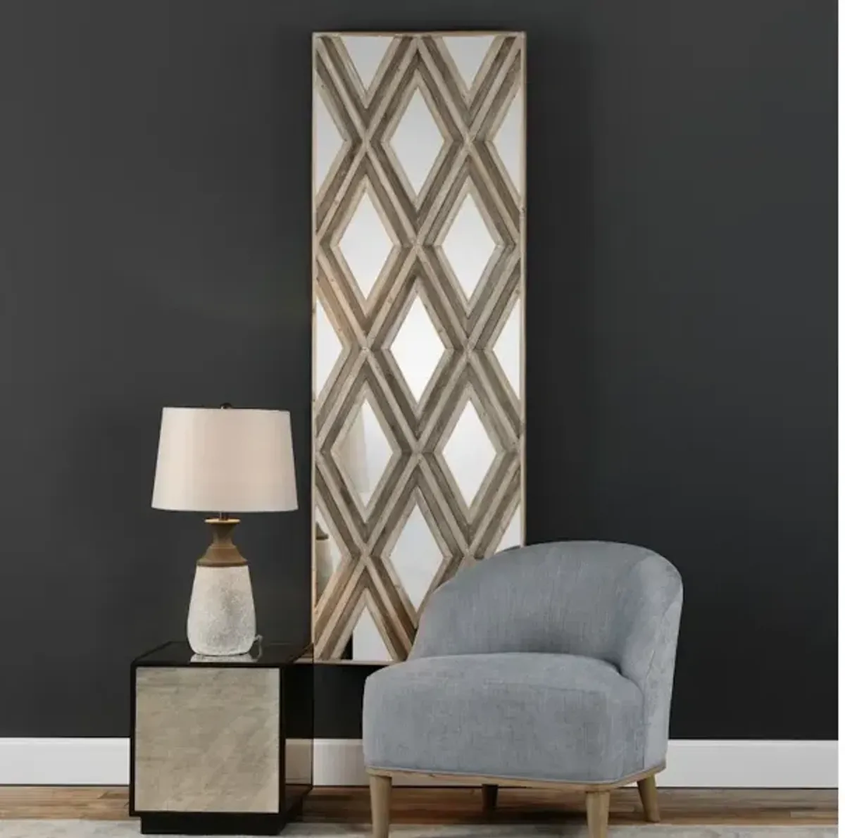 Tahira Geometric Argyle Pattern Wall Mirror