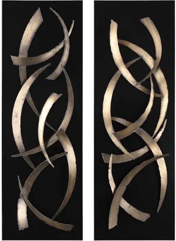 Brushstrokes Metal Wall Art Set/2