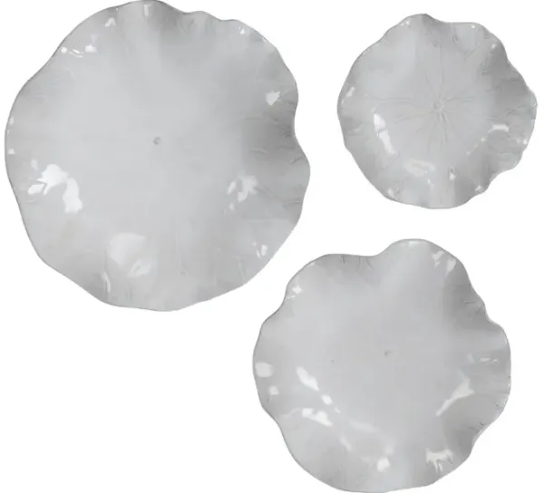 Abella Ceramic Wall Decor Set/3 White