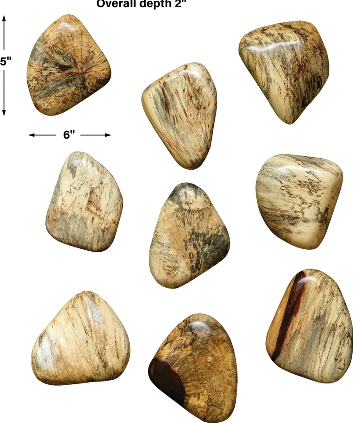 Pebbles Blonde Wood Wall Decor Set/9