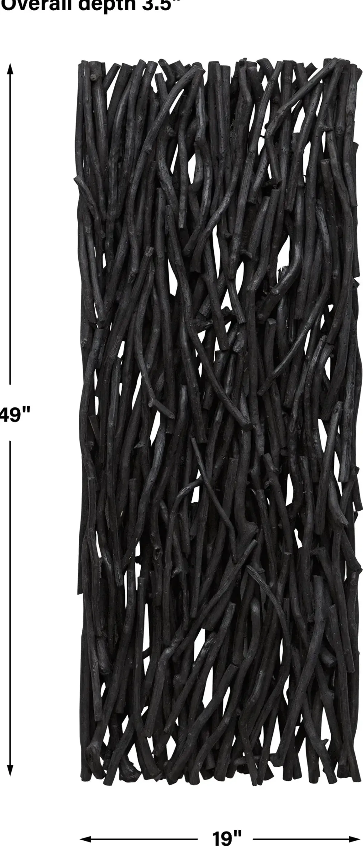 Gathered Teak Black Wood Wall Decor