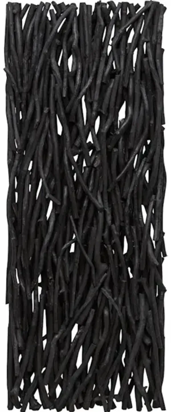 Gathered Teak Black Wood Wall Decor
