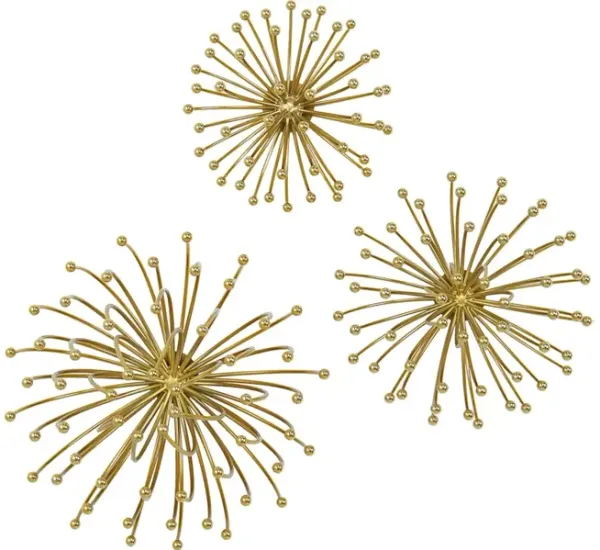 Aga Gold Metal Wall Decor Set/3