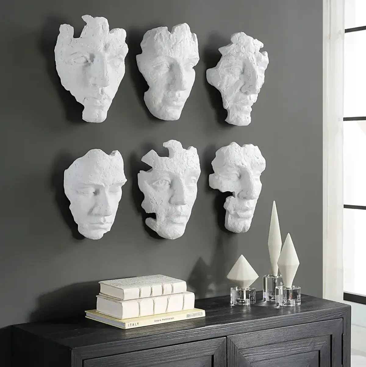 Self-Portrait White Mask Wall Decor Set/6